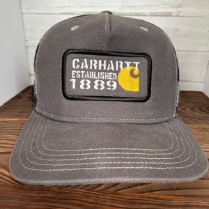 Carhartt Trucker SnapBack Mesh Hat Cap Adjustable Gray With Gray Camo Mesh 2016